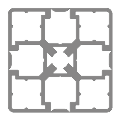 10-4545S4-0-60IN MODULAR SOLUTIONS EXTRUDED PROFILE<br>45MM X 45MM SMOOTH SIDES TARE AWAY, CUT TO THE LENGTH OF 60 INCH